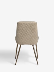 Set of 2 Monza Faux Leather Mink Brown Hamilton Bronze Effect Leg Dining Chairs - Image 7 of 9