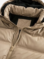 Neutral Hooded Shower Resistant Rubberised Puffer Coat - Image 10 of 12