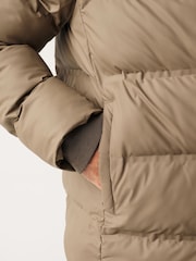 Neutral Hooded Shower Resistant Rubberised Puffer Coat - Image 6 of 12