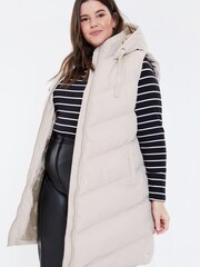 Threadbare Neutral Curve Longline Padded Gilet - Image 2 of 5