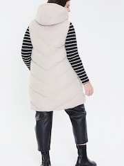 Threadbare Neutral Curve Longline Padded Gilet - Image 3 of 5