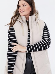 Threadbare Neutral Curve Longline Padded Gilet - Image 5 of 5