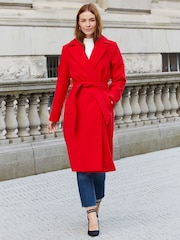 Threadbare Red Ladies Formal Belted Coat - Image 1 of 4