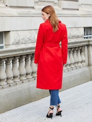 Threadbare Red Ladies Formal Belted Coat - Image 2 of 4