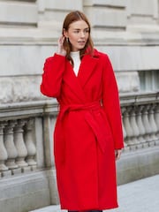 Threadbare Red Ladies Formal Belted Coat - Image 3 of 4