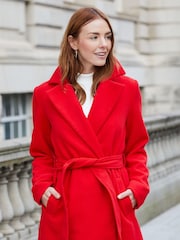Threadbare Red Ladies Formal Belted Coat - Image 4 of 4