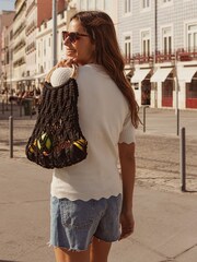 Threadbare Natural Pointelle Knitted Top - Image 2 of 5