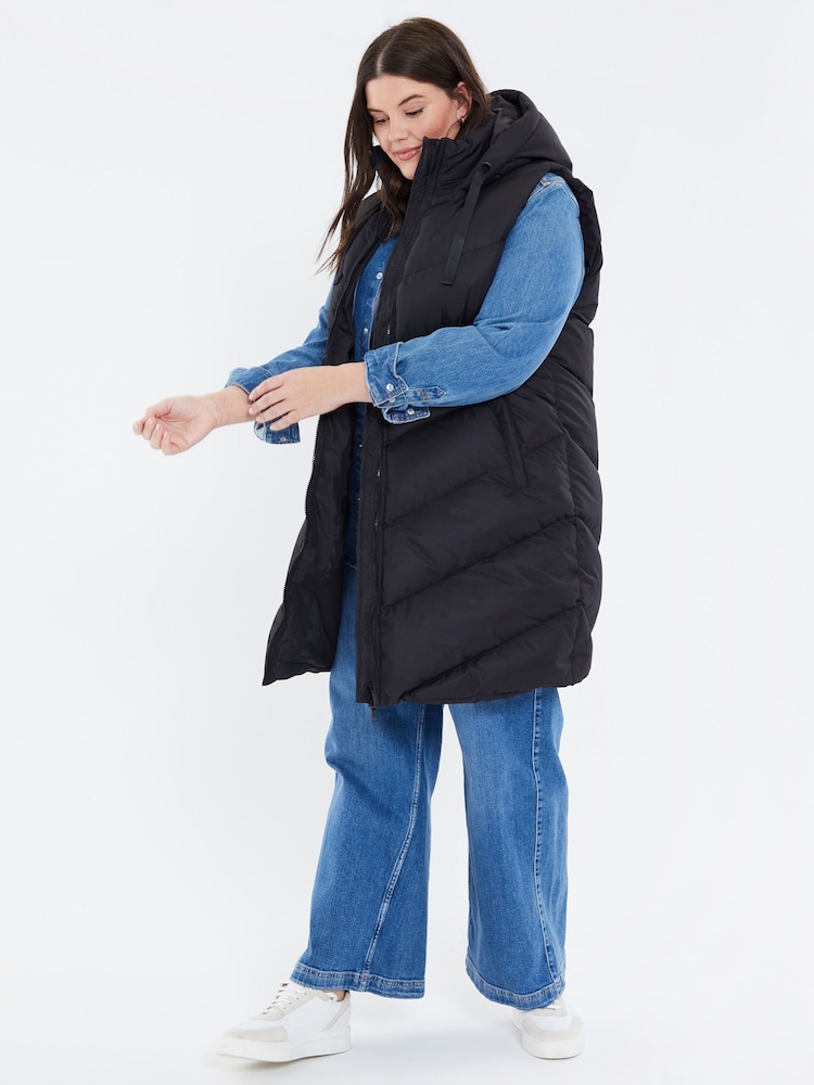 Threadbare Longline Hooded Padded Gilet - Image 3 of 5