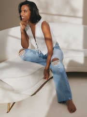 Bleach 100% Cotton Ripped Straight Leg Jeans - Image 1 of 5