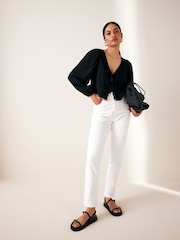 White Mom Comfort Stretch Jeans - Image 2 of 7