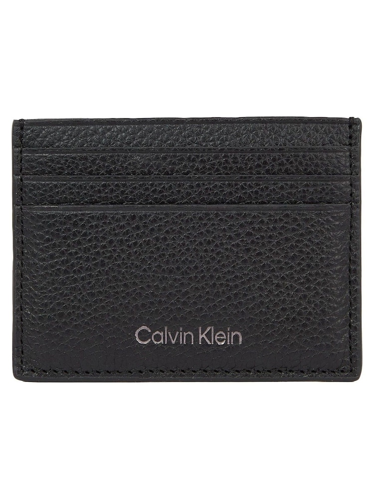 Calvin Klein Black Warmth Leather Card Holder - Image 1 of 3