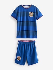 Marine/Schottland - Kurzes Pyjama-Set mit Fußballlogo (4–14 J.) - Bild 1 von 4