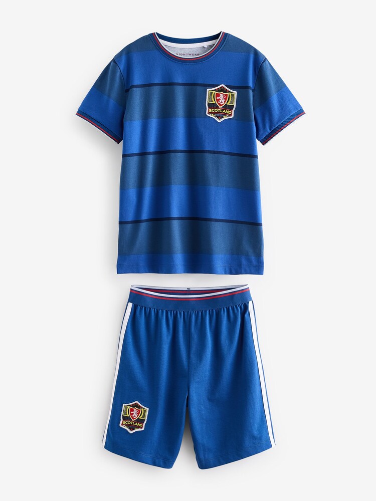 Marine/Schottland - Kurzes Pyjama-Set mit Fußballlogo (4–14 J.) - Bild 1 von 4 Marine/Schottland - Kurzes Pyjama-Set mit Fußballlogo (4–14 J.) - Bild 1 von 4