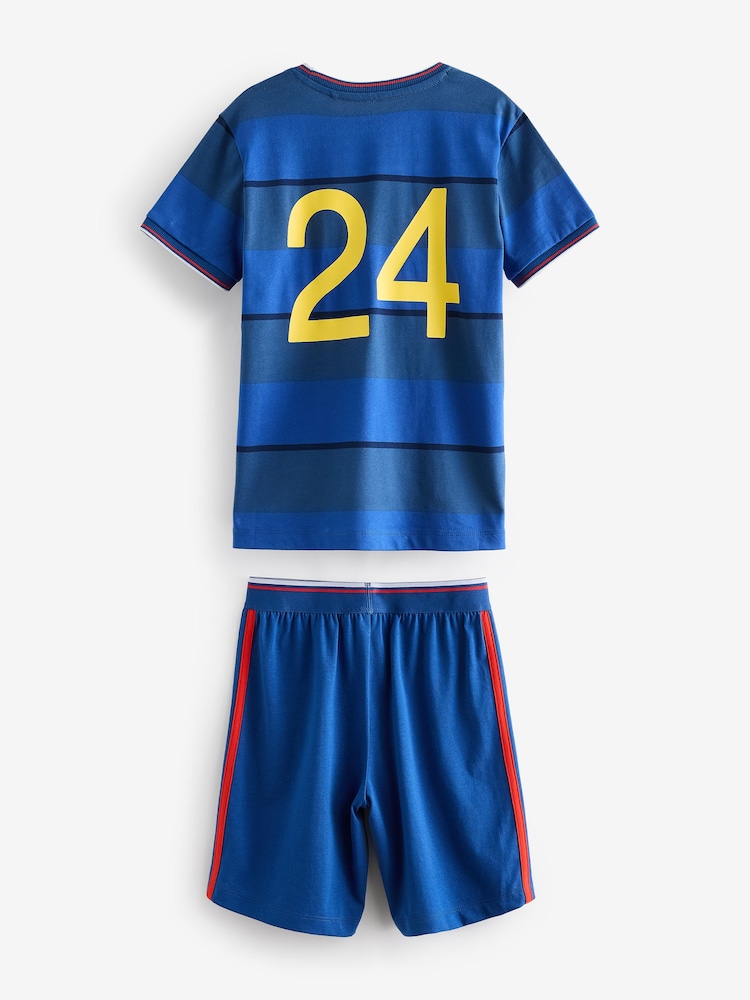 Marine/Schottland - Kurzes Pyjama-Set mit Fußballlogo (4–14 J.) - Bild 2 von 4