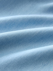 Mid Blue Denim TENCEL™ Tie Waist Wide Leg Culottes - Image 7 of 7