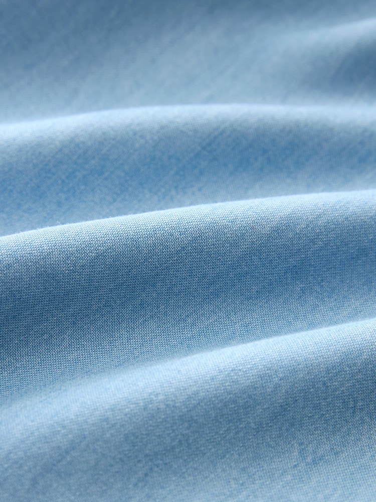 Mid Blue Denim TENCEL™ Tie Waist Wide Leg Culottes - Image 7 of 7