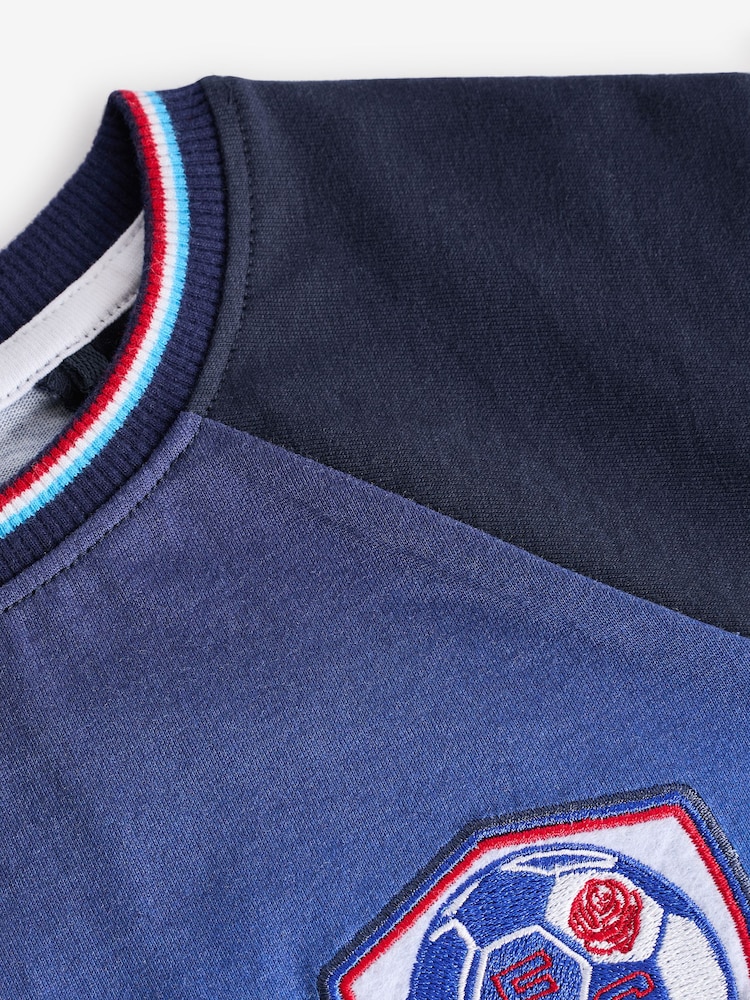 Bleu Angleterre - Ensemble pyjama court de football (4-14ans) - Image 3 of 5