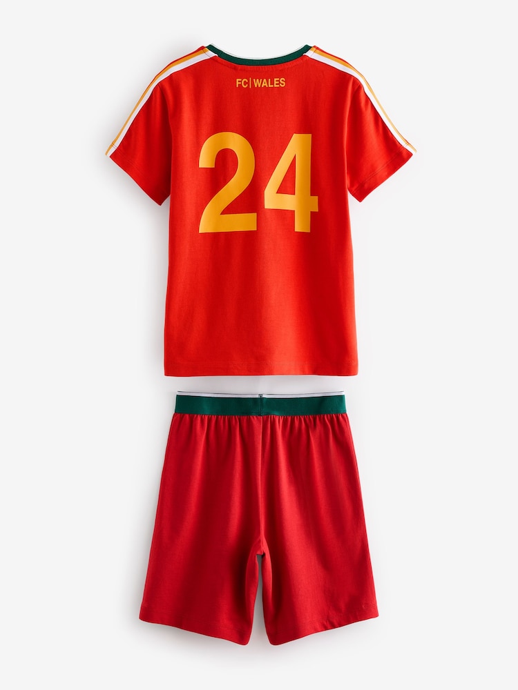 Red Wales - Kurzes Pyjama-Set mit Fußballlogo (4–14 J.) - Bild 2 von 4 Red Wales - Kurzes Pyjama-Set mit Fußballlogo (4–14 J.) - Bild 2 von 4