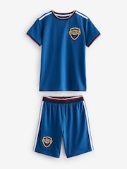 Französisch-Blau - Kurzes Pyjama-Set mit Fußballlogo (4–14 J.) - Bild 1 von 4