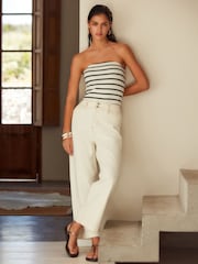 Ecru Wide Leg Jeans - Image 1 of 3