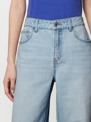 Bleach Wash Print 100% Cotton Wide Leg Jeans - Image 5 of 7
