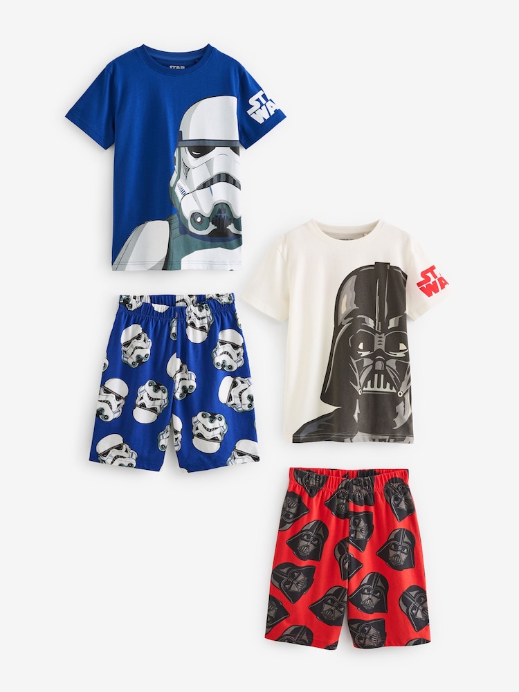 Black/White/Red Star Wars 2 Pack Short Pyjamas (3-14yrs) - Image 1 of 8
