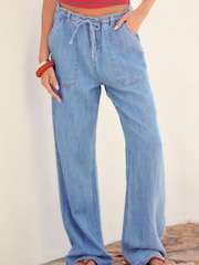 Mittelblau - Utility-Jeans mit weitem Bein - Bild 3 von 7