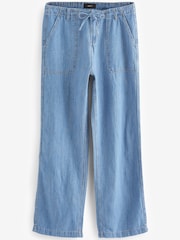 Mittelblau - Utility-Jeans mit weitem Bein - Bild 6 von 7