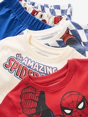 Red/Navy/White Spiderman 100% Cotton Short Pyjamas 3 Pack (12mths-10yrs) - Image 8 of 9