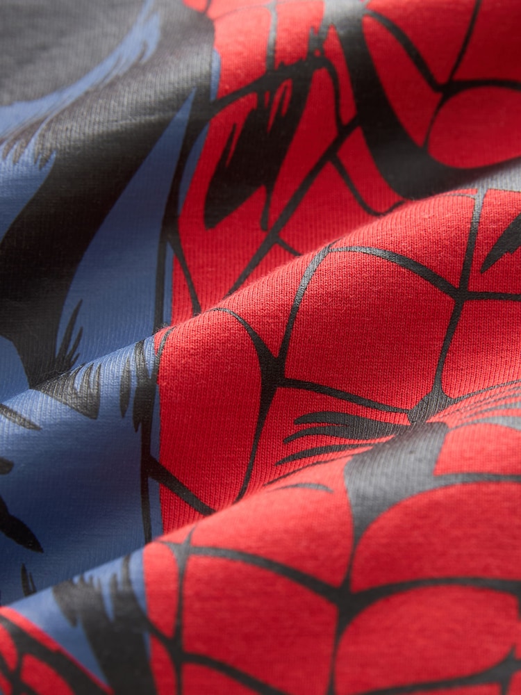Red/Navy/White Spiderman 100% Cotton Short Pyjamas 3 Pack (12mths-10yrs) - Image 9 of 9