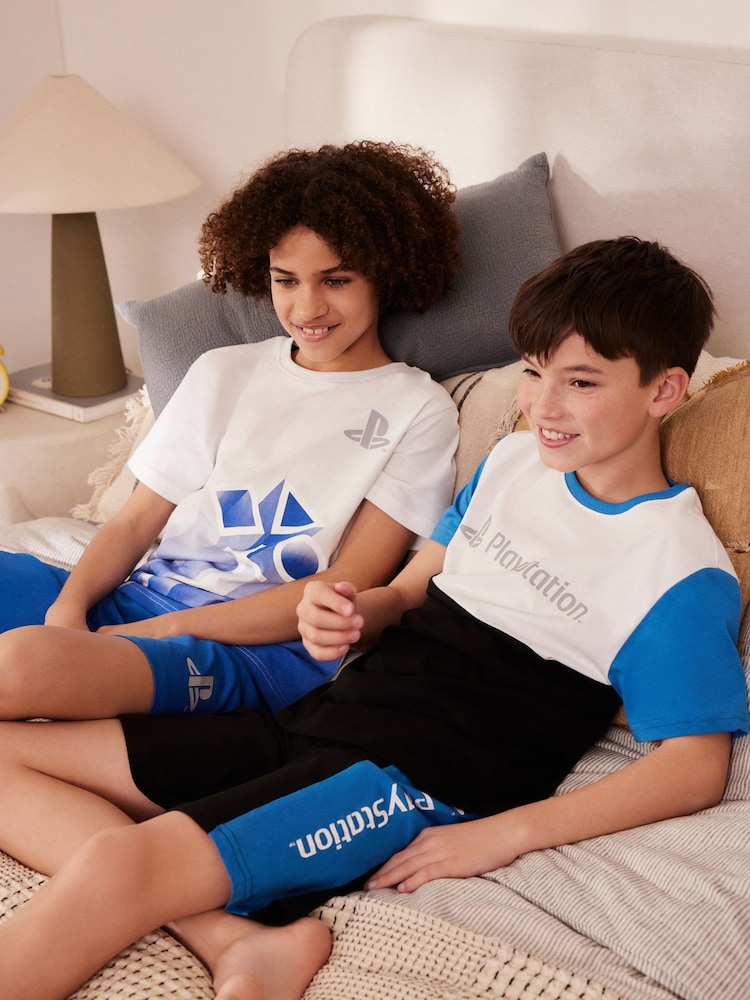 Blau/Schwarz/PlayStation - Kurze Pyjamas im 2er-Pack (3–16Jahre) - Bild 1 von 9
