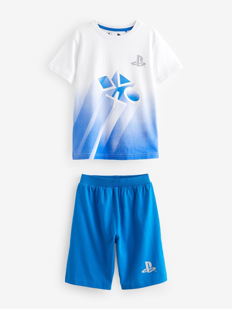 Niebieski/czarny z motywem PlayStation - Zestaw 2 krótkich piżam (3–16 lat) - Image 6 of 9