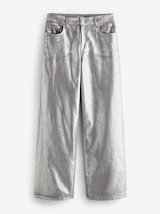 Silver Metallic Wide Leg Jeans - Image 2 of 5