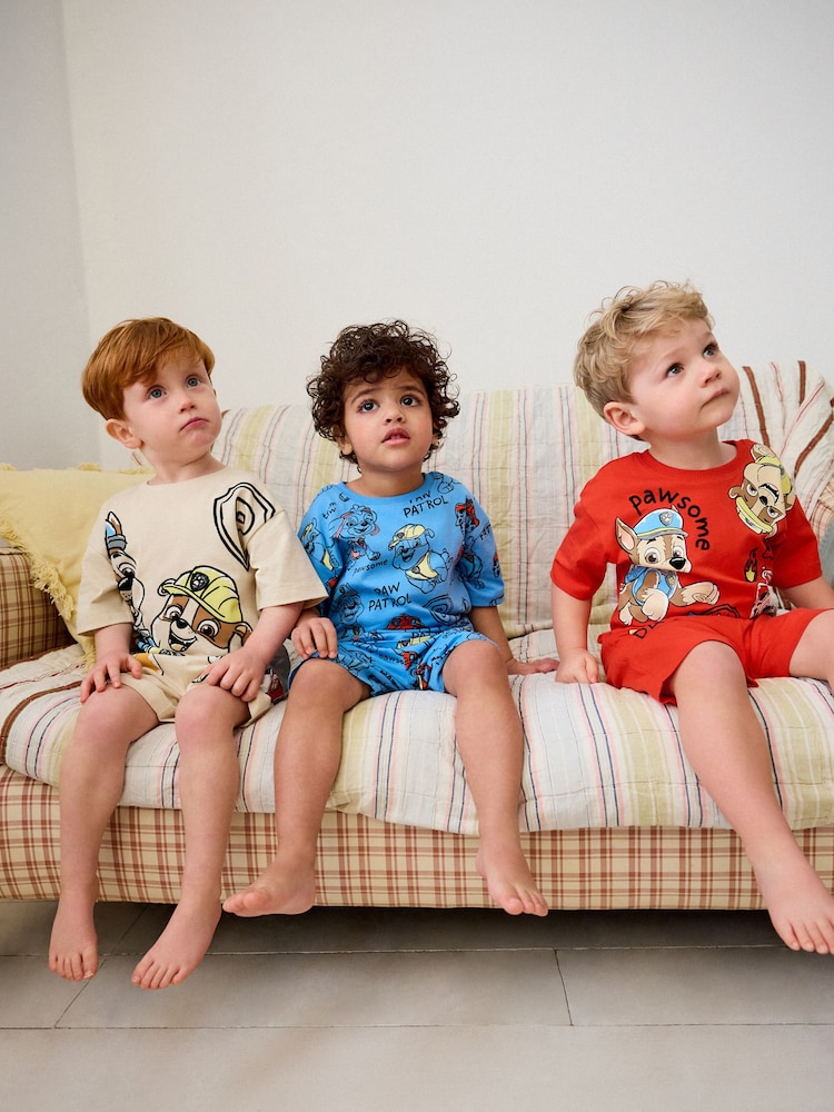 Red/Blue Paw Patrol Short Pyjamas 3 Pack (9mths-8yrs) - Image 2 of 8 Red/Blue Paw Patrol Short Pyjamas 3 Pack (9mths-8yrs) - Image 2 of 8