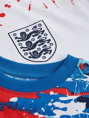 Red/White/Navy England FC Short Pyjamas 2 Pack (3-16yrs) - Image 3 of 4
