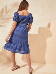 Lipsy Blue Broderie Maxi Dress (5-16yrs) - Image 3 of 4