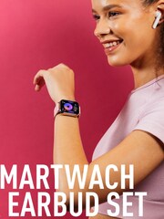 Reflex Active Gold Plated Series 23 Rose Pink Strap Smart Watch and True Wireless Sound Earbud Set - Image 3 of 9