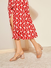 Friends Like These Rose Gold Strappy Block Heel Sandal - Image 3 of 4