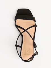 Friends Like These Black Cross Over Strappy Kitten Heel Sandal - Image 3 of 4