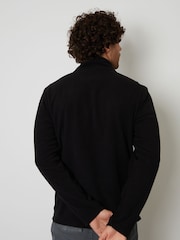Threadbare Black Quarter Zip Fleece Sweatshirt - Image 2 of 4