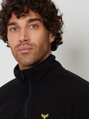 Threadbare Black Quarter Zip Fleece Sweatshirt - Image 4 of 4