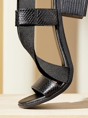 Friends Like These Black Comfort Elastic Strap Low Block Heel Sandal - Image 3 of 5