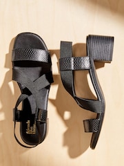 Friends Like These Black Comfort Elastic Strap Low Block Heel Sandal - Image 4 of 5