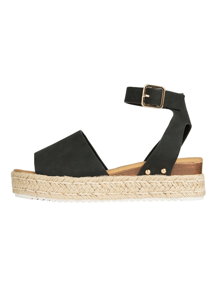 Schwarz - Friends Like These Peeptoe-Espadrilles aus Velourslederimitat mit dicker Sohle - Bild 5 von 5 Schwarz - Friends Like These Peeptoe-Espadrilles aus Velourslederimitat mit dicker Sohle - Bild 5 von 5