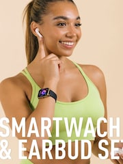 Reflex Active Gold Plated Series 23 Black Strap Smart Watch and True Wireless Sound Earbud Set - Image 4 of 8