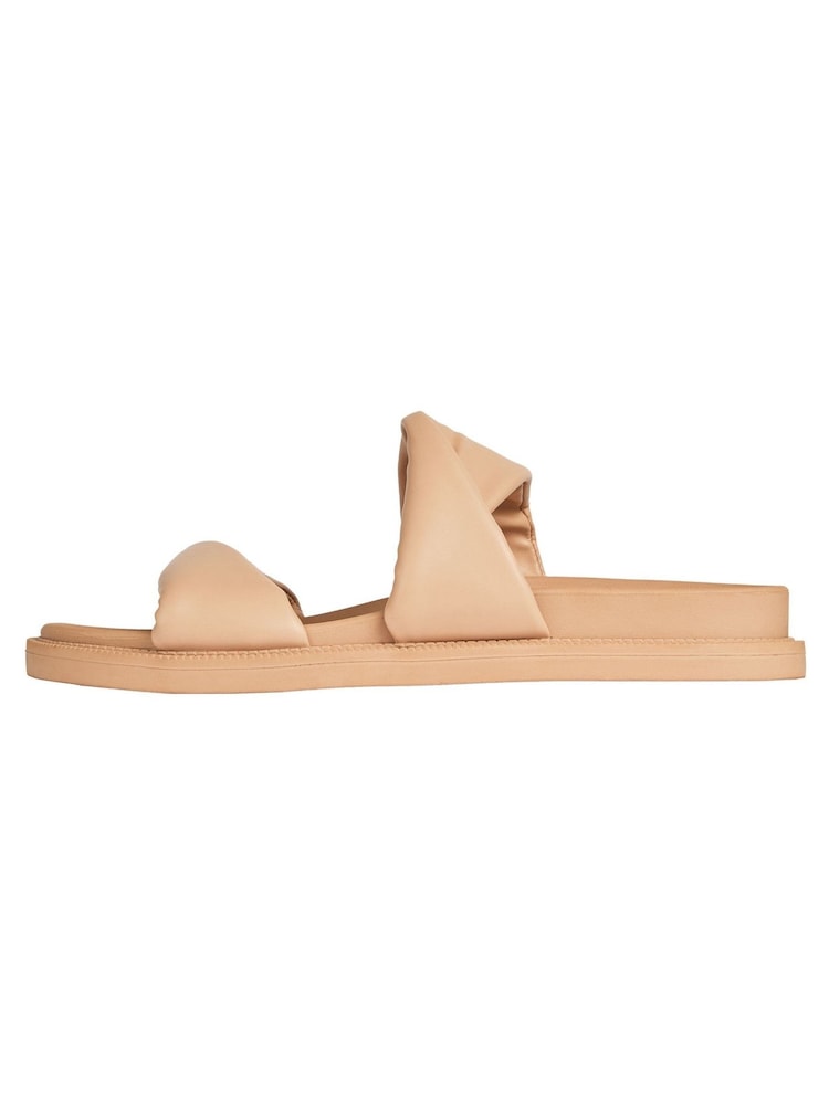 Friends Like These Camel Twist Footbed Faux Leather Slider Sandal - Image 5 of 5