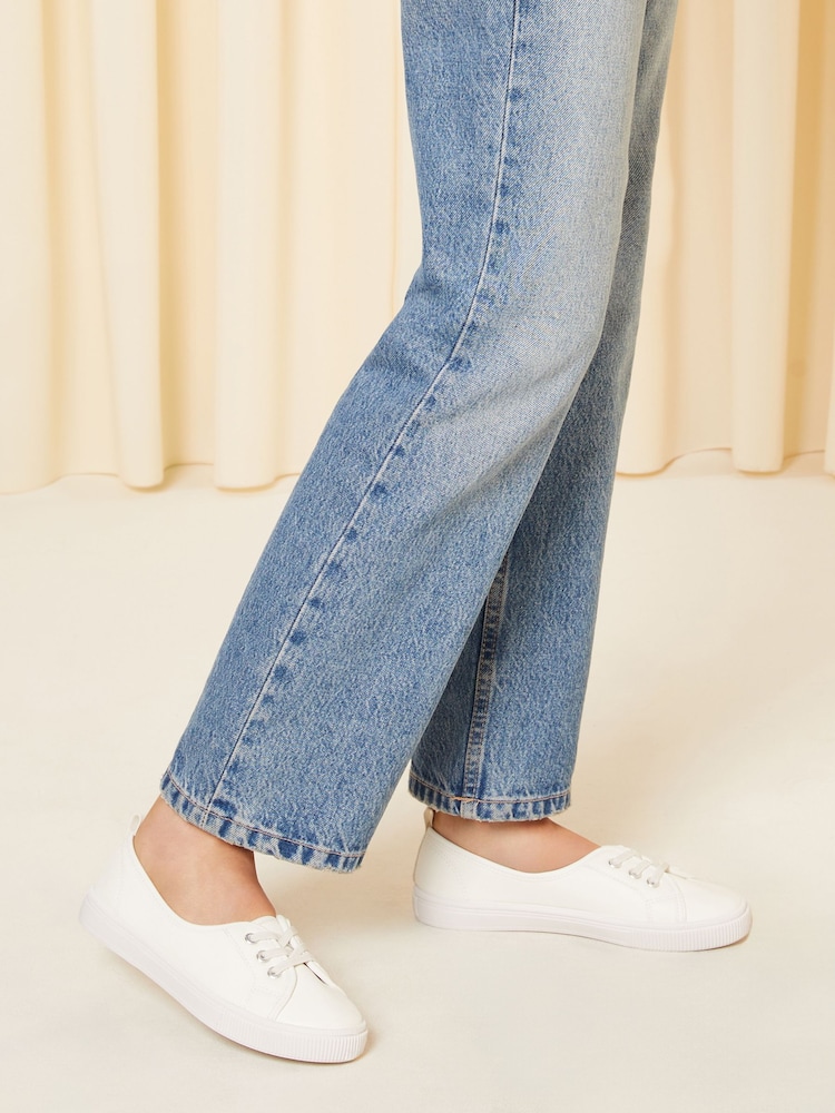 Friends Like These White Plimsoll Lace Up Pump Trainers - Image 1 of 4