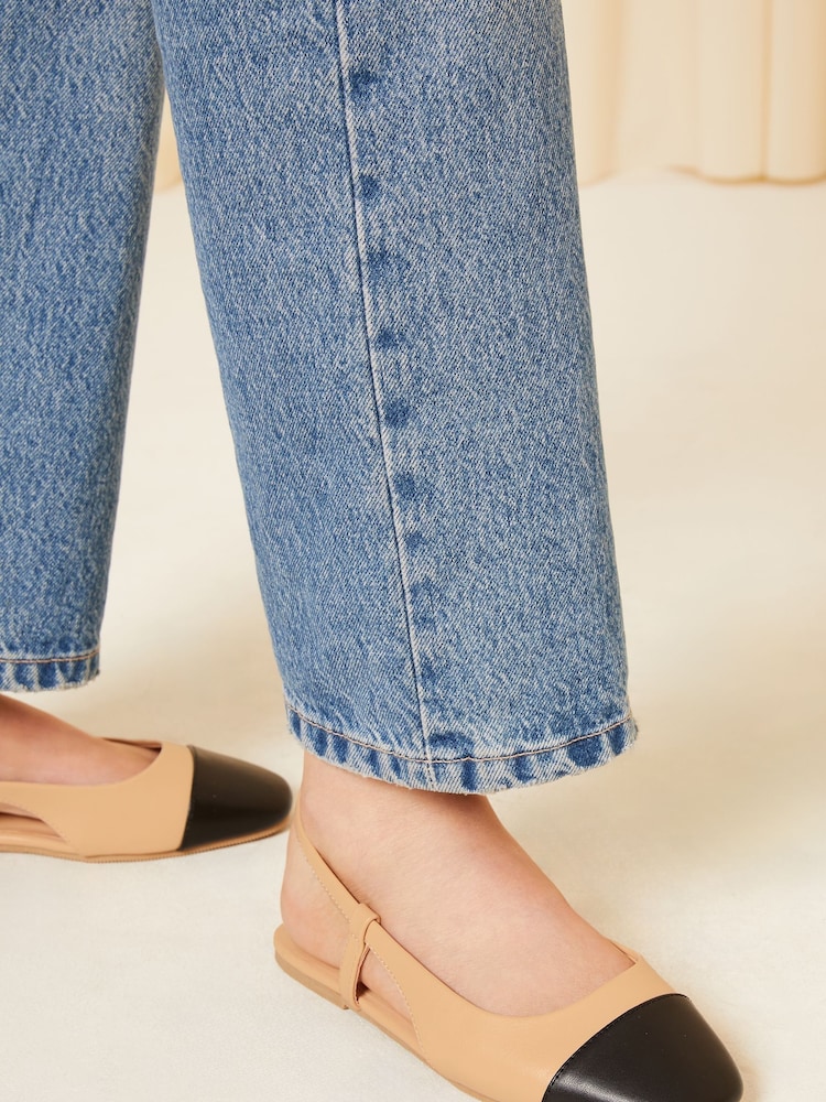 Friends Like These Nude Pink Regular Fit Faux Leather Slingback Toecap Ballet Pump Shoes - Image 4 of 4 Friends Like These Nude Pink Regular Fit Faux Leather Slingback Toecap Ballet Pump Shoes - Image 4 of 4