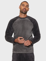 Threadbare Charcoal Borg Pyjamas Set - Image 3 of 4