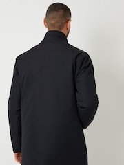 Threadbare Black Dark Showerproof Funnel Neck Lightweight Coat - Image 2 of 4